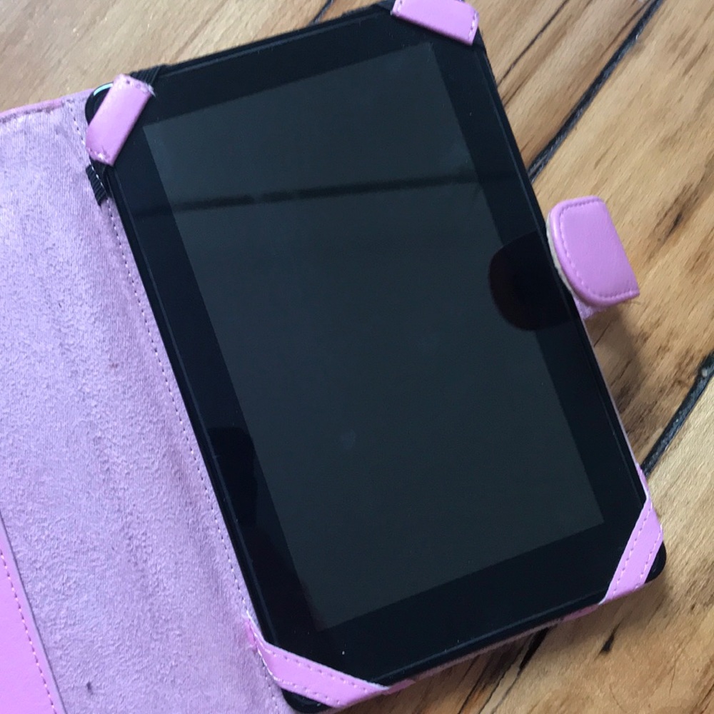 Kindle with pink case